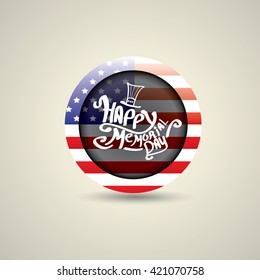 Happy Memorial Day vector round badge or sticker . Memorial day greeting card background. USA memorial day round label.