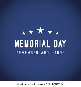 Happy memorial day vector template. Design for greeting cards, banner or print.