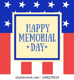 Happy memorial day vector template. Design for greeting cards, banner or print