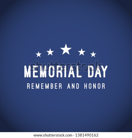 Happy memorial day vector template. Design for greeting cards, banner or print.