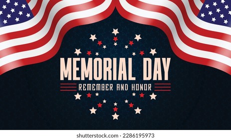 Happy memorial day wishing design vector file