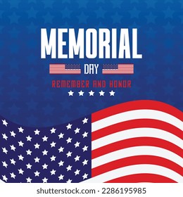 Happy memorial day wishing design vector file