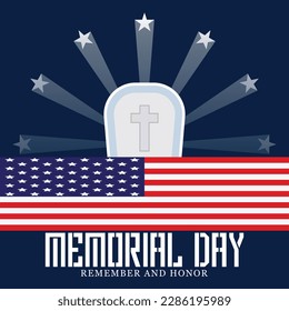 Happy memorial day wishing design vector file
