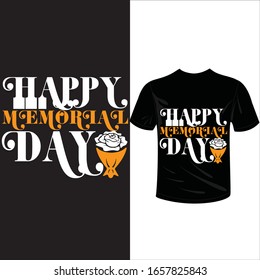 happy memorial day-Beautiful greeting card calligraphy black text and Hand drawn invitation T-shirt print design.