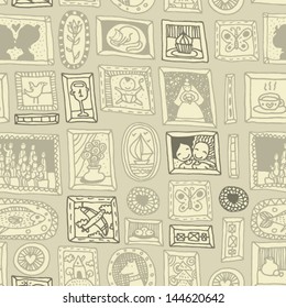 happy memories beige seamless pattern