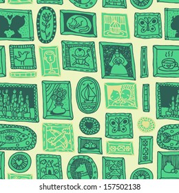 happy memories green seamless pattern