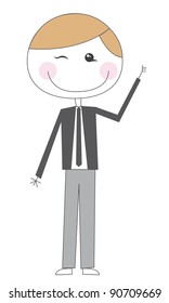 happy men cartoon isolated over white background. vector