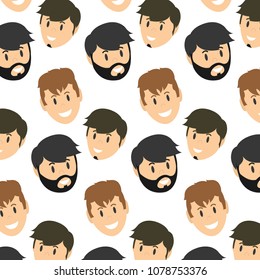 happy men head with hairstyle background