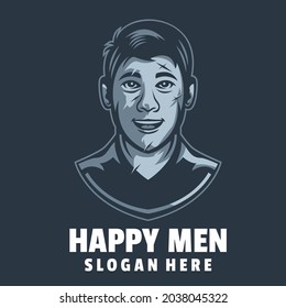 happy men logo design vector