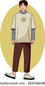 Happy men vector illustration set