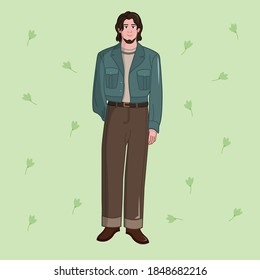 Happy men vector illustration set