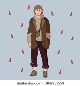 Happy Men Vector Illustration Set
