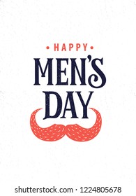 Happy Men's Day vector handwritten lettering illustration.