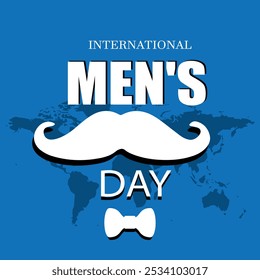Feliz día de los hombres Ilustraciones vectoriales. Día internacional de los hombres. aislado sobre fondo azul. 