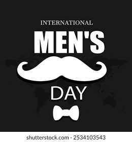 Happy Men's day vector illustrations. International men's day. isolated on black  background.