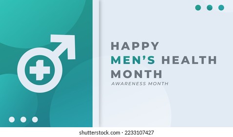 Happy Men's Health Month June Celebration Vector Design Illustration. Template for Background, Poster, Banner, Advertising, Greeting Card or Print Design Element