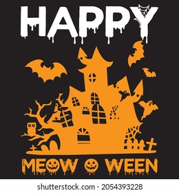 happy meow ween t shirt design, vector file. svg