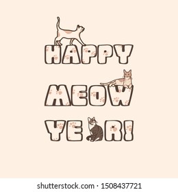 Happy Meow Year for Happy New Year Cat