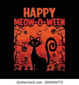 HAPPY MEOW-O- WEEN T-shirt Design