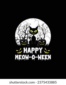 HAPPY MEOW-O-WEEN Pet t shirt design svg