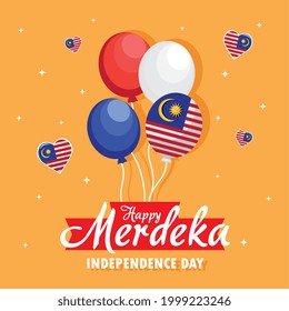 Feliz independencia de merdeka con globos