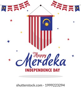 Happy merdeka independence day banner