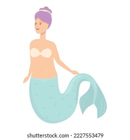 Happy mermaid icon cartoon vector. Cute girl. Summer princess