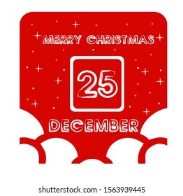 HAPPY MERRY CHRISTMAS 25 DECEMBER VECTOR 