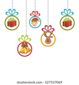 happy merry christmas ball card