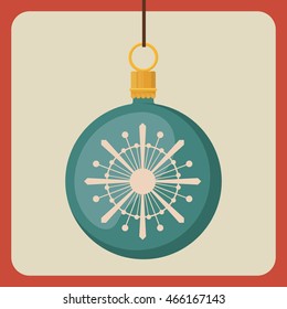 happy merry christmas ball hanging icon vector graphic illustration