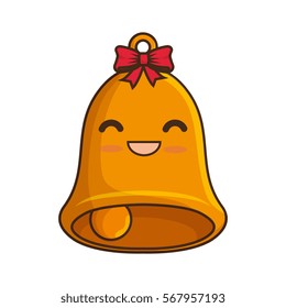 happy merry christmas bell kawaii style