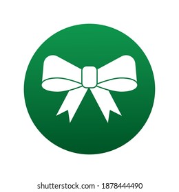 happy merry christmas bow block style icon vector illustration design