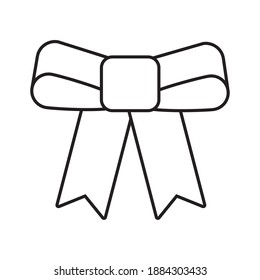 happy merry christmas bow line style icon vector illustration design