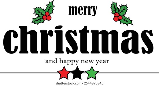 Fröhliche Weihnachten Kalligrafie Vektorbild