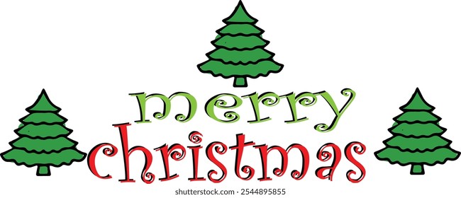 Happy Merry Christmas Calligraphy Vector Image