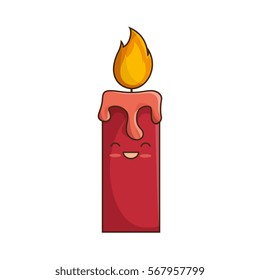 happy merry christmas candle kawaii style character