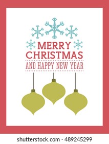 happy merry christmas card icon vector illustration design