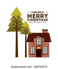 happy merry christmas card vector illustration design