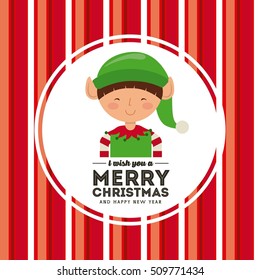 happy merry christmas card vector illustration design