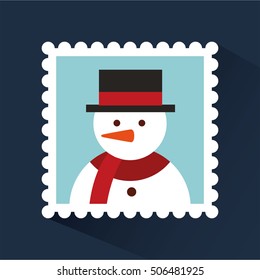 happy merry christmas character vector illustration design