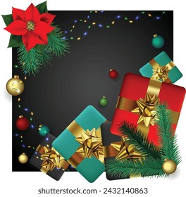 Happy Merry Christmas Cover Decoration Background Vector