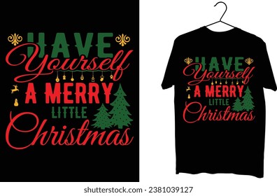 Happy merry christmas Day Typography T-shirt Design