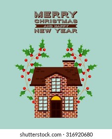 happy merry christmas design, vector illustration eps10 graphic 