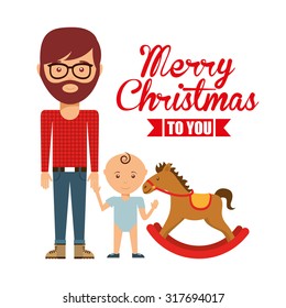 happy merry christmas design, vector illustration eps10 graphic 