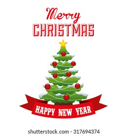 happy merry christmas design, vector illustration eps10 graphic 
