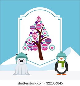 happy merry christmas design, vector illustration eps10 graphic 