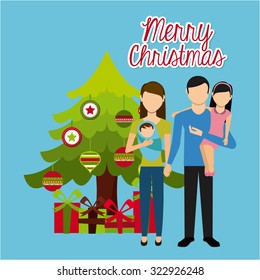 happy merry christmas design, vector illustration eps10 graphic 