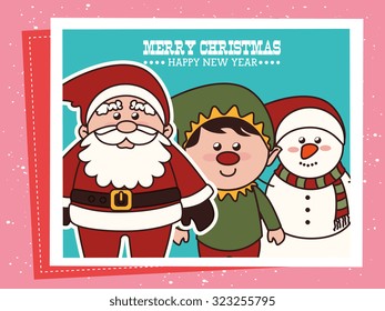 happy merry christmas design, vector illustration eps10 graphic 