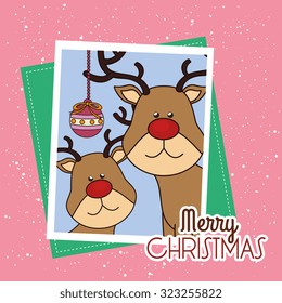 happy merry christmas design, vector illustration eps10 graphic 