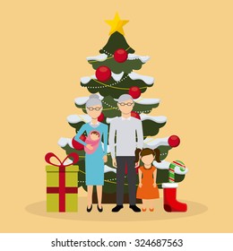 happy merry christmas design, vector illustration eps10 graphic 